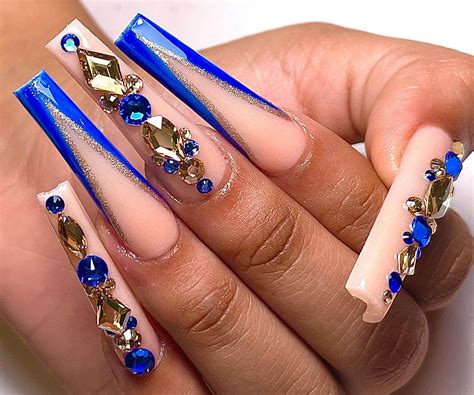 blue royal nail designs.